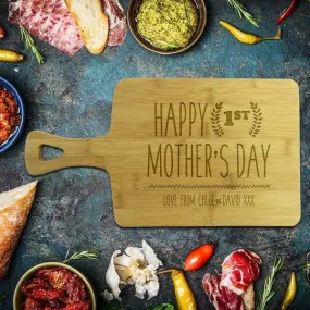 1st Mother's Day Rectangle Bamboo Serving Board