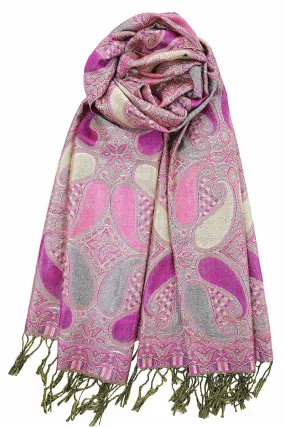 Achillea Orchid Metallic Paisley Pashmina