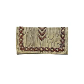 American West Driftwood Sand Leather Trifold Wallet