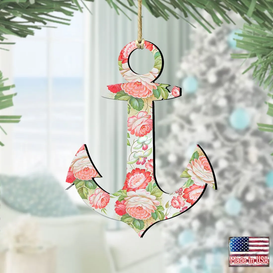 Anchor Wooden Ornaments by G. DeBrekht - Coastal Holiday Decor - 8198521