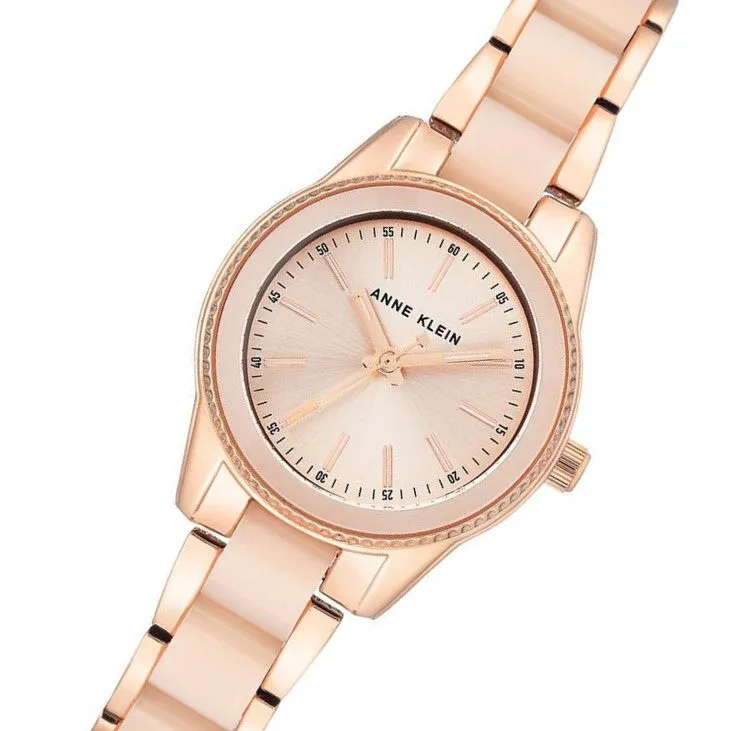 Anne Klein Elegant Rose Gold Steel with Pink Plastic Band Women's Watch - AK3212LPRG