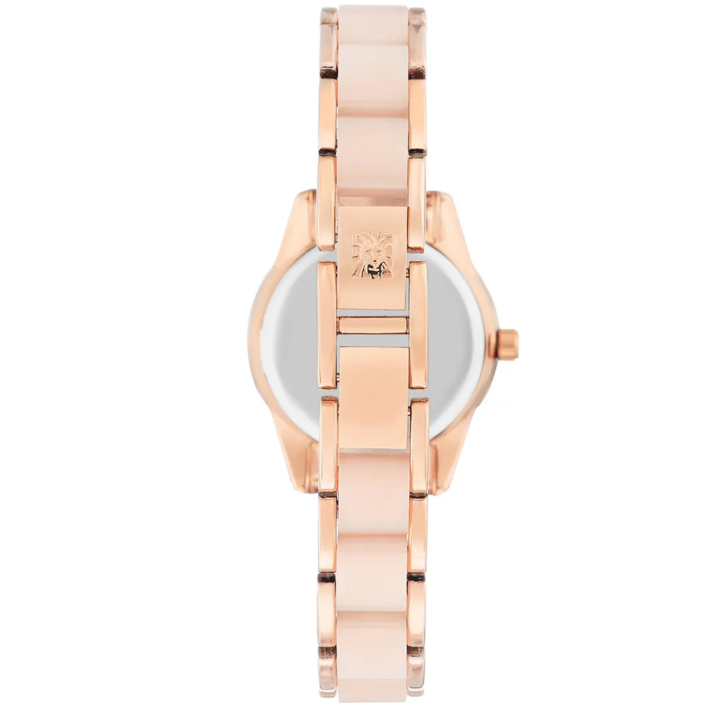 Anne Klein Elegant Rose Gold Steel with Pink Plastic Band Women's Watch - AK3212LPRG