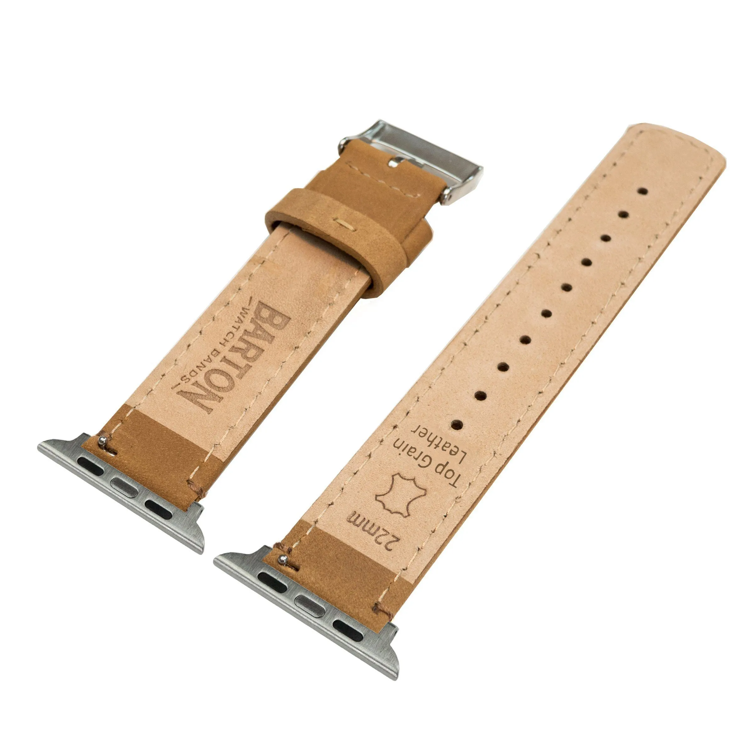 Apple Gingerbread Leather Stitching Watch Band