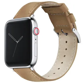 Apple Gingerbread Leather Stitching Watch Band