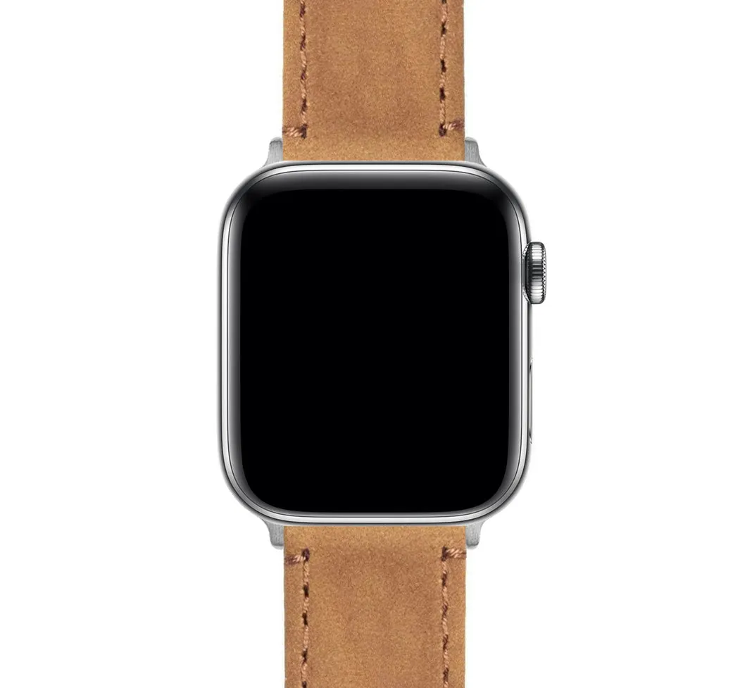 Apple Gingerbread Leather Stitching Watch Band