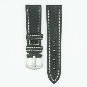 Black Vegetable Tanned Leather Watch Band