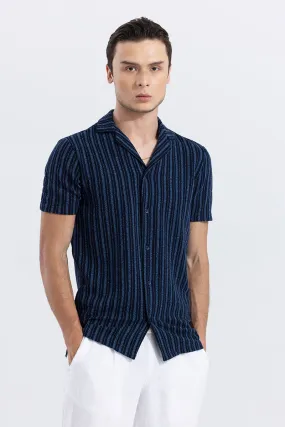 Blaze Stripe Dark Blue Knitted Shirt