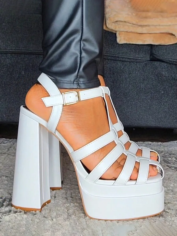 Braid Platform Chunky Heel Sandals