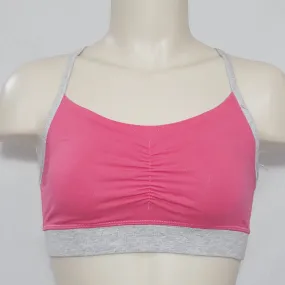 Champion N9575 Crossback Wire Free Sports Bra XS Bright Pink & Gray NWT