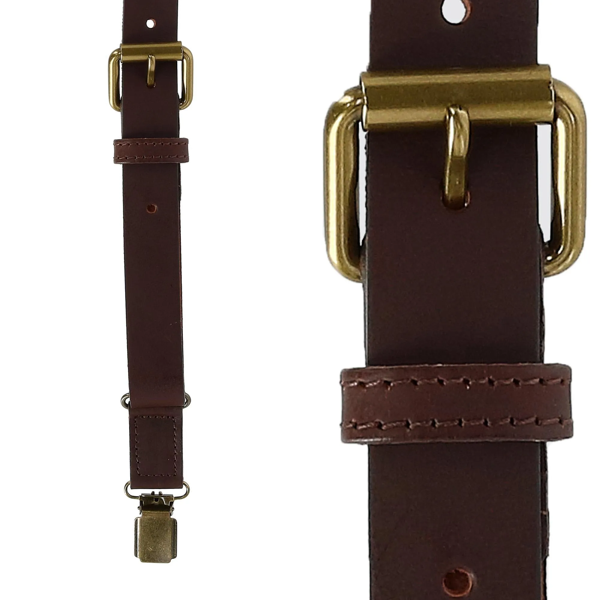 CrookhornDavis Men's The Bristol Clip End Leather Braces with Elastic Backstrap