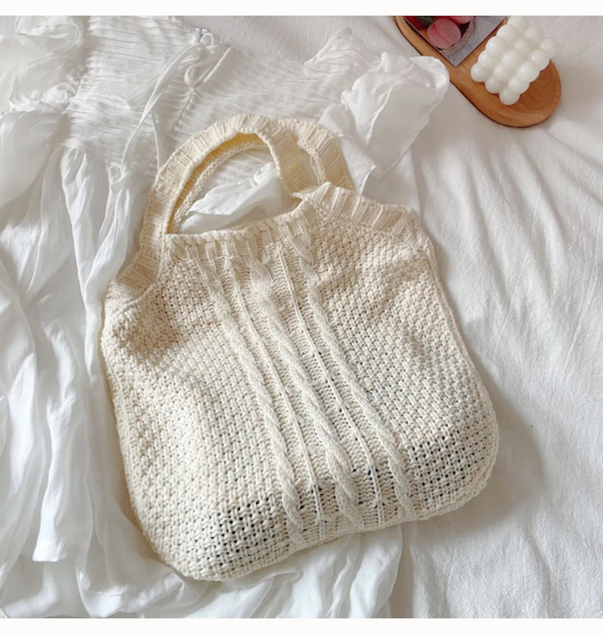 Elena Handbags Retro Knit Tote Bag