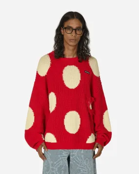 Mashroom Knit Sweater Red