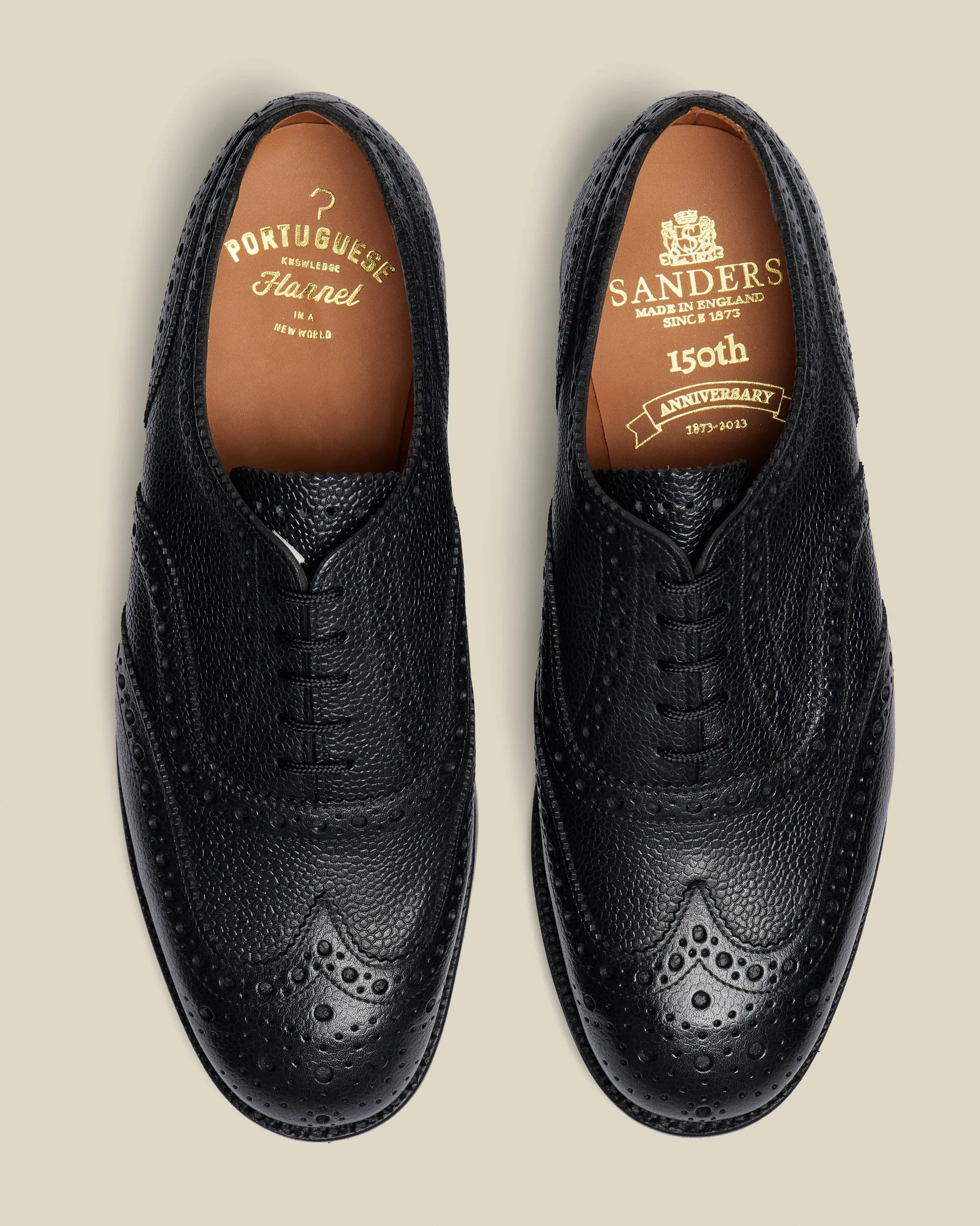 Portuguese Flannel | Sanders - Highland Brogue - Black Grain