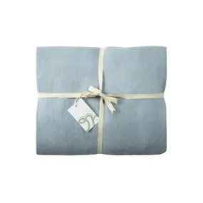 Twin Linen Fitted Sheet Blue Fog